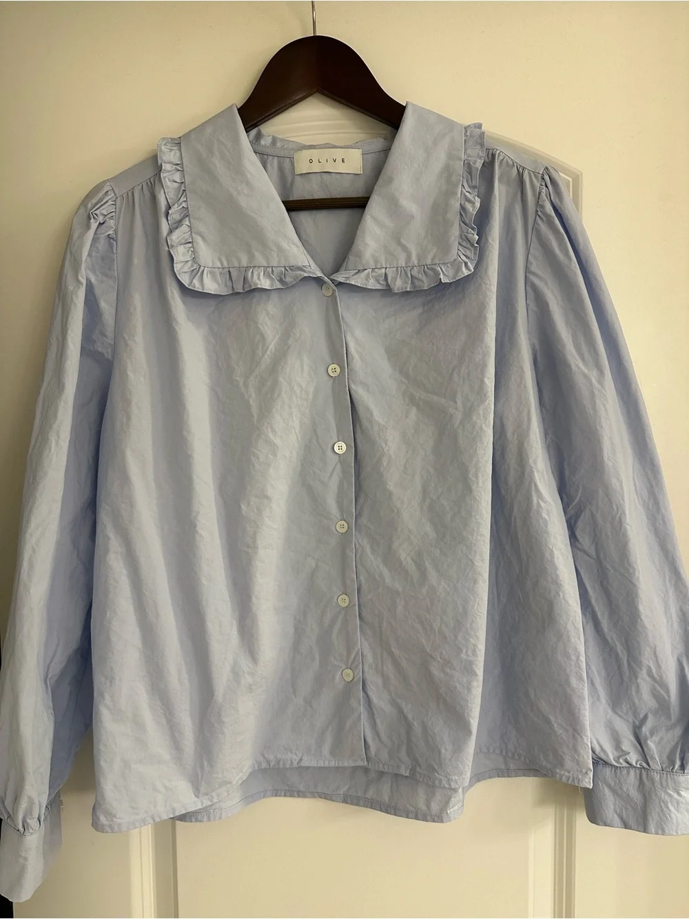 OLIVE CLOTHING Leah Frill Neck Blouse - Picture 3 of 6
